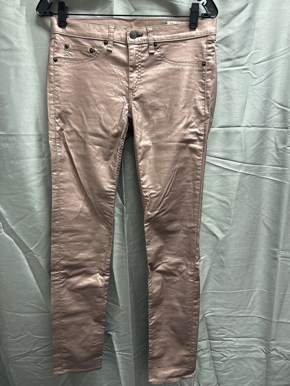Rag & Bone Pink Coated Slim Jean Size 29